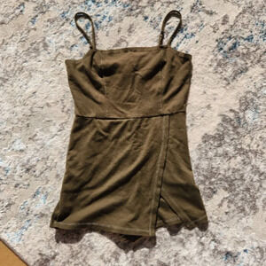 Altar'd State Women's Size Large Olive Green‎ Spaghetti Strap Romper